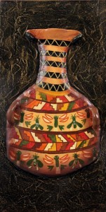 Arebalo, part of the Ancient Peru series. Three Dimensional Acrylic Painting on Wood.